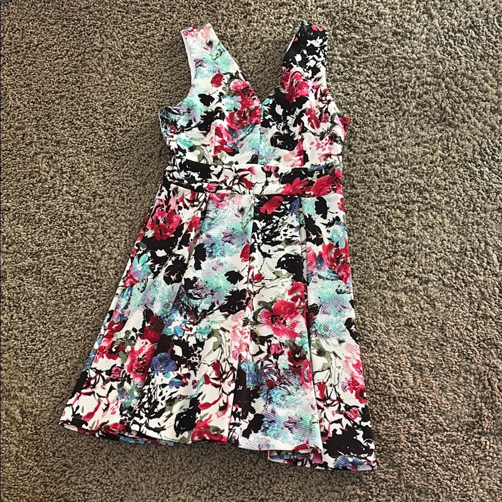 Haute Monde Red and Blue Fit and Flare Sundress